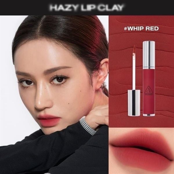 son kem lì 3ce hazy lip clay # whip red đỏ hồng