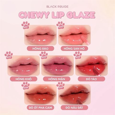 BLACK ROUGE Son Bóng Black Rouge Chewy Lip Glaze 3.5g #GZ03