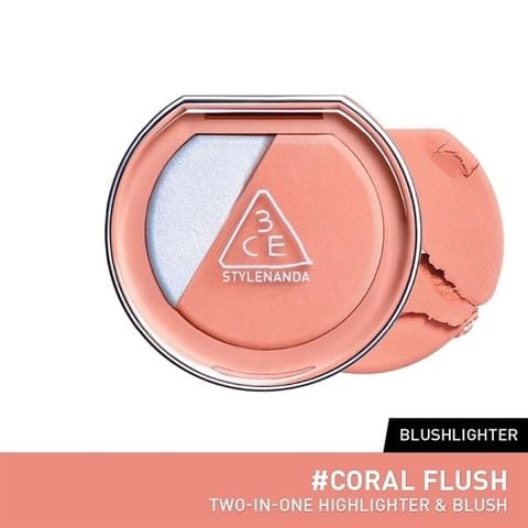 [MẪU MỚI] Phấn má hồng & Highlight 3CE Blushlighter #coral flush