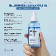 Serum cấp nước phục hồi da WELLAGE Real Hyaluronic Blue Ampoule