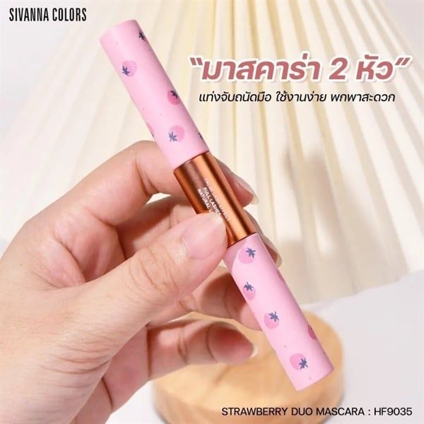 Mascara Chuốt mi 2 đầu làm dày, dài và tơi mi Sivanna Colors Strawberry