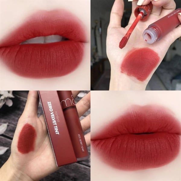 Son kem lì romand zero velvet tint màu 20-berry knit