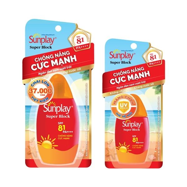 Kem chống nắng dạng sữa Sunplay super block spf 81 pa++++ size nhỏ 30g