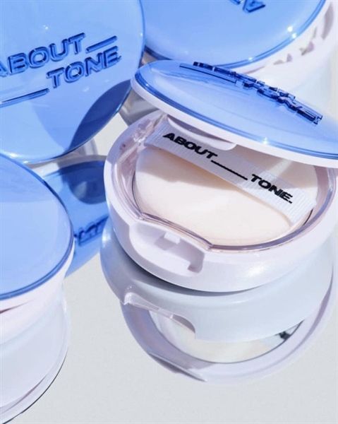 Phấn phủ thuần chay About Tone air fit powder pact #xanh
