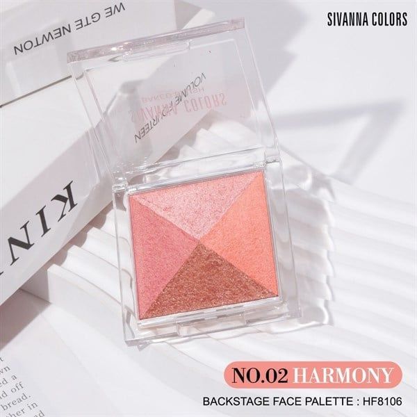 Phấn má SIVANA backstage face palette 4màu tích hợp