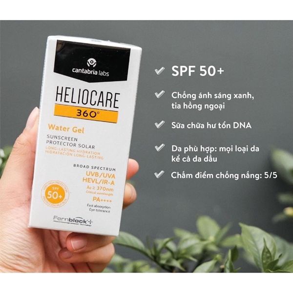 Sữa Chống Nắng Bảo Vệ Da Chống Lão Hóa Heliocare Water Gel SPF50 50ml dành cho da dầu , da hỗn hợp