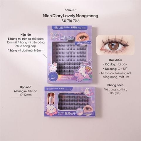 Mi giả Mlen diary lovely mong mong -mi tai thỏ