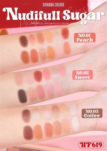 Bảng phấn mắt 10ô Sivanna color nudiful sugar play color eyes #03