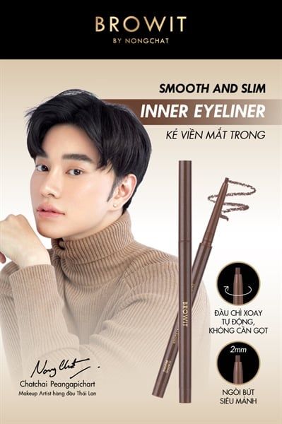 Chì kẻ mắt Browit smooth and slim inner eyeliner - nâu