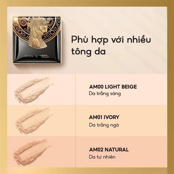 phấn phủ nén Zeesea the british museum #00 light beige