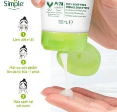 Sữa Rửa Mặt Simple Dưỡng Ẩm Cho Da Khỏe Và Mịn Màng 150ml