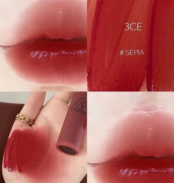 Son tint lì 3ce blur water tint #sepia đỏ đất