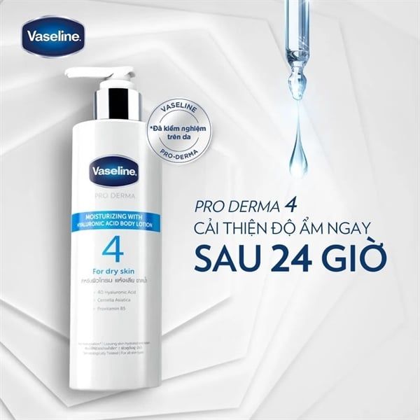 duỡng thể Vaseline Pro Derma 4 Hyaluronic Acid 250ml