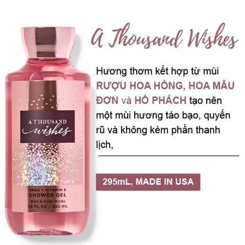 Sữa Tắm Bath & Body Works A Thousand Wishes Hương Hoa Mẫu Đơn Ngọt Ngào