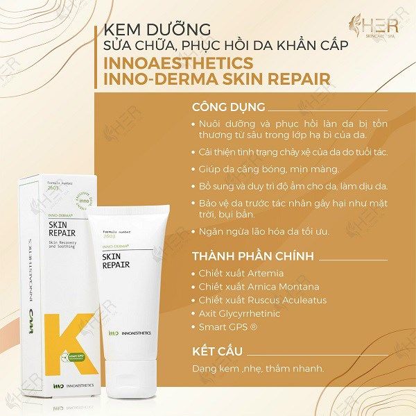 Kem Dưỡng sửa chữa, Phục Hồi da khẩn cấp Innoaesthetics Inno-Derma Skin repair 60g
