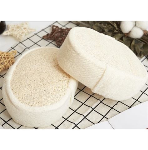 Bông tắm cơ mướp tự nhiên không tẩy trắng loại dày tạo bọt tốt