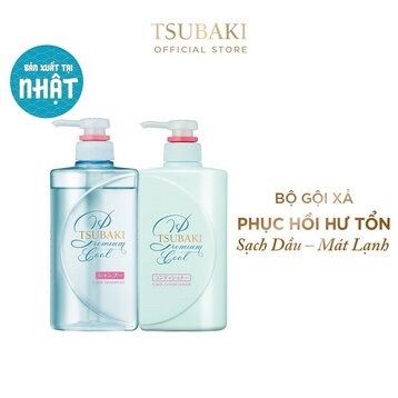 Bộ Gội Xả Sạch Dầu Mát Lạnh Tsubaki Premium Cool Set