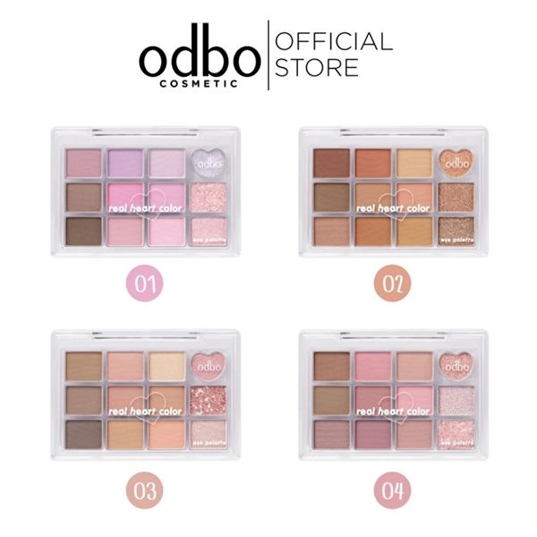 Phấn mắt má odbo real heart color 12ô #02