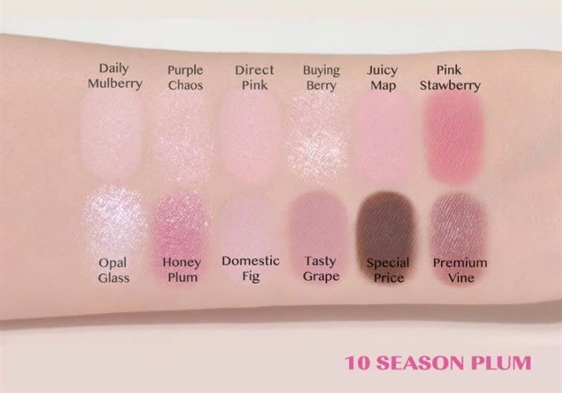 Phấn mắt Clio pro eye palette air #10 season plum