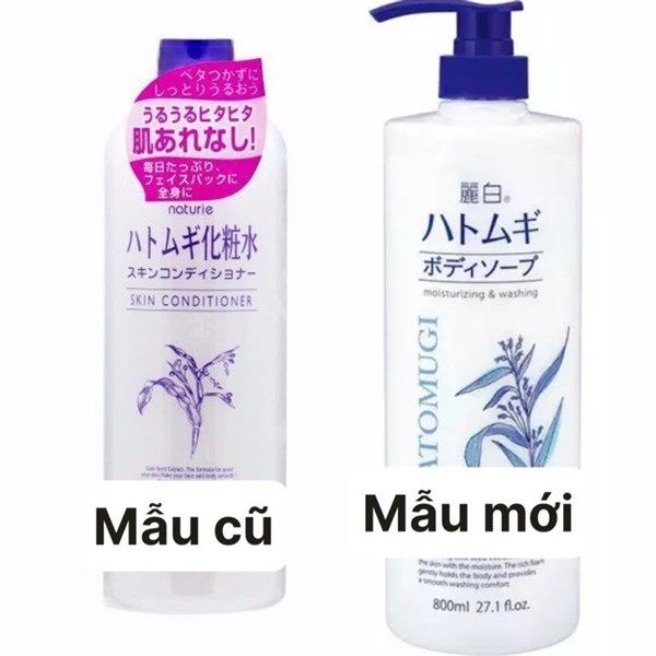 Nước hoa hồng ý dĩ Toner Hatomugi Naturie Skin Conditioner 500ml Nhật Bản