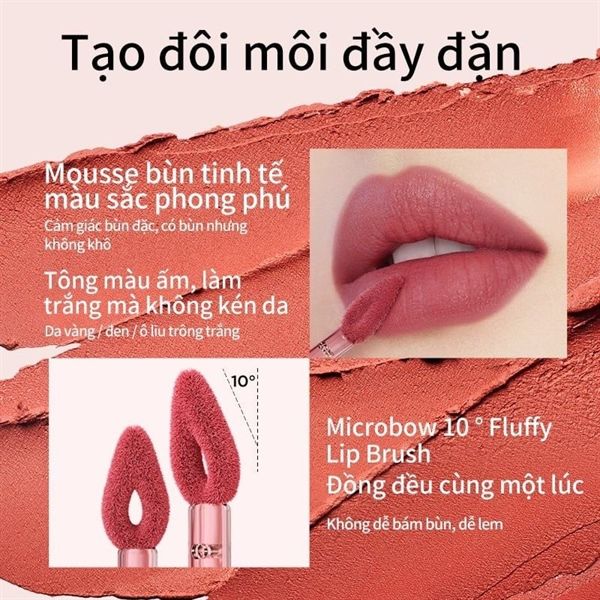 son kem lì Colorkey Mousse Lip Mud Matte Nhung Mờ R107-đỏ hồng