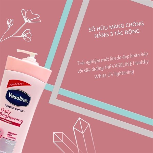 dưỡng thể chống nắng giúp da trắng hồng VASELINE HEALTHY WHITE UV lightenning 725ml mẫu mới 725ml