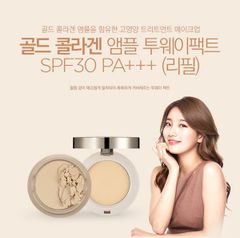 Phấn nền The Face Shop gold collagen ampoule two-way pact
