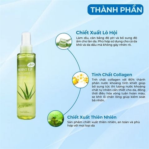 Xịt khoáng nha đam Aspasia 150ml