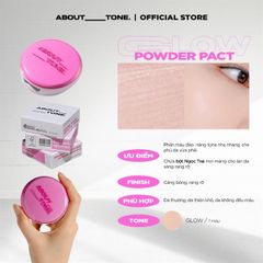 Phấn phủ thuần chay About Tone glow powder pact #hồng