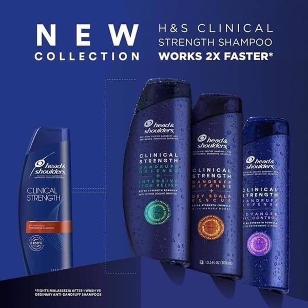 Dầu gội Head And Shoulders Clinical Strength pđặc trị gầu và viêm da đầu 400ml