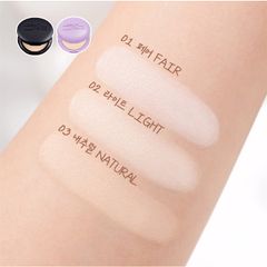 Phấn phủ thuần chay About Tone air fit powder pact #tím-02