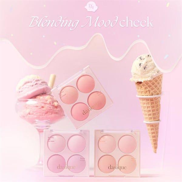 Phấn má hồng 4 ô Dasique Blending Mood Cheek Blush #09