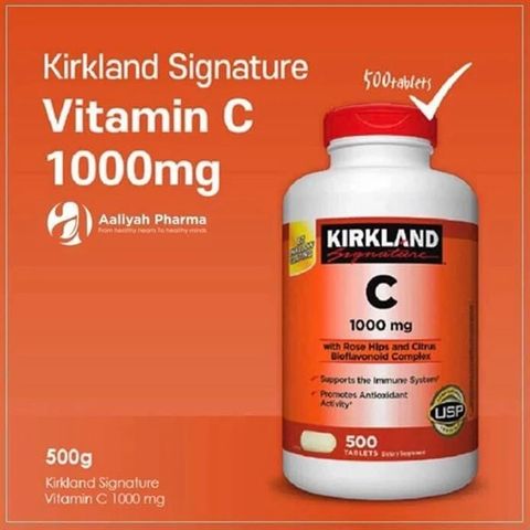 Viên Uống Bổ Sung Vitamin C 1000mg Kirkland 500 Viên của Mỹ