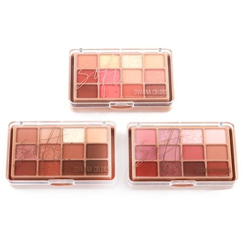 phấn mắt má Sivanna soft blurring 12/3 color double eye pallette
