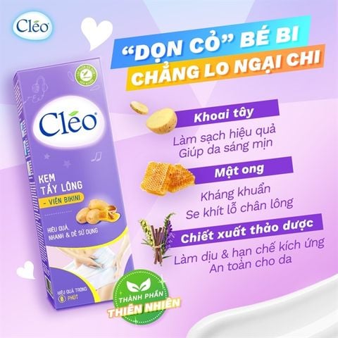 Kem Tẩy Lông Cléo Hair Removal Cream Bikini #tím
