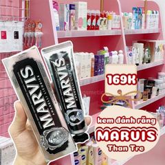 kem đánh răng siêu xịn Marvis trắng răng khử mùi #đen-cam thảo bạc hà