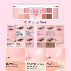 Bảng Phấn Mắt trái tim Peripera All Take Mood Like Palette #01-prestige pink