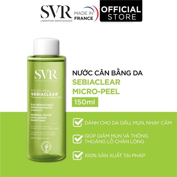 Toner SVR Sebiaclear Dành Cho Da Dầu, Mụn 150ml