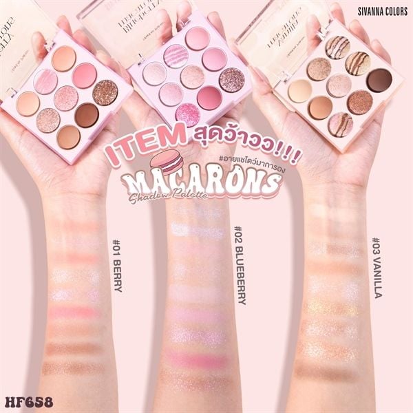 Phấn mắt 9 ô Sivanna Colors Macaron #03-vanilla