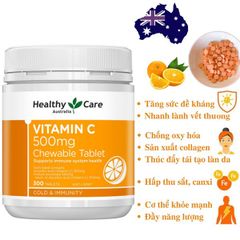 Viên Uống Bổ Sung Vitamin C Healthy Care Úc 500v