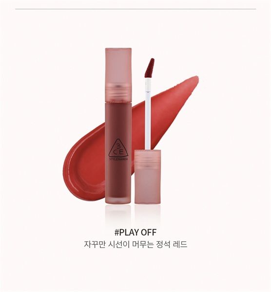 Son tint Lì 3CE Velvet Lip Tint #play off -đỏ thuần