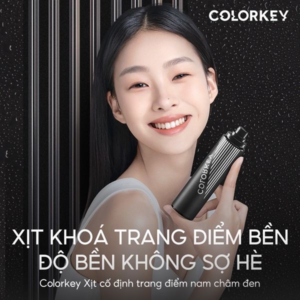 Xịt Khoá Makeup Colorkey Nam Châm Đen Lâu Trôi, Bền Màu 100ml