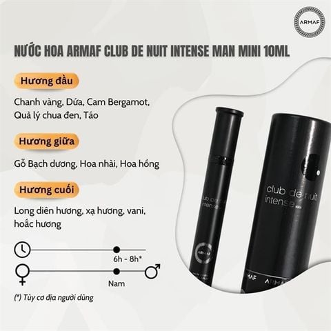 [New] Nước hoa Club De Nuit 10ml-man