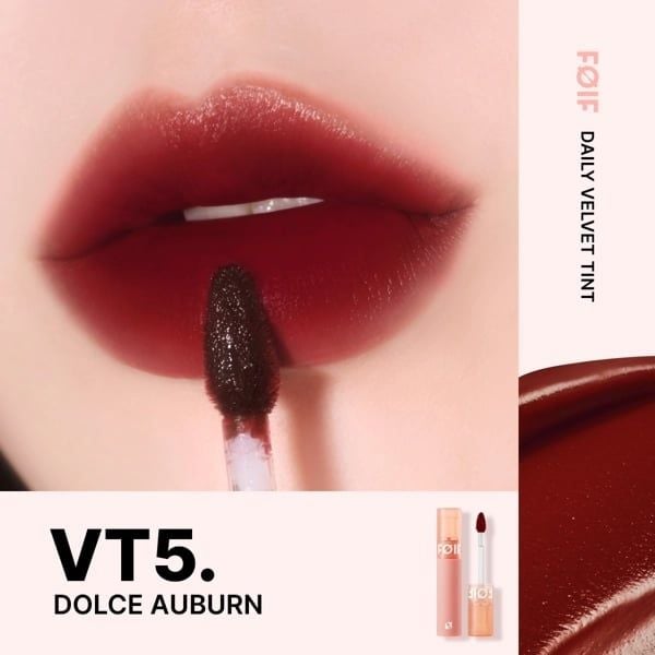 Son Kem Lì Thuần Chay, Mịn Mượt Foif By Merzy Daily Velvet Tint #VT5 - Dolce Auburn