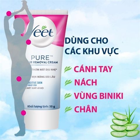 Kem tẩy lông Veet pure hair removal cream mẫu mới 50g