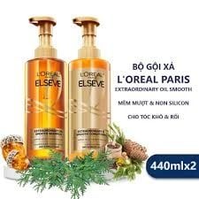 Bộ Gội Xả L'Oreal Paris Elseve Extraordinary Oil Smooth Suôn Mượt 440ml