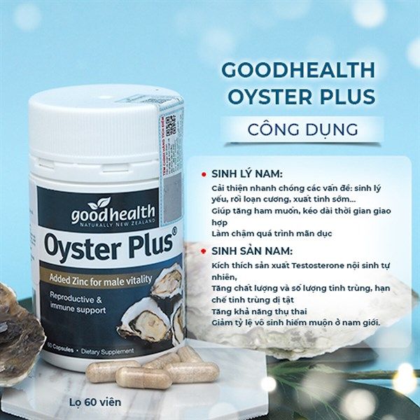 Viên uống Tinh chất hàu biển Goodhealth Oyster Plus Zinc 60 viên