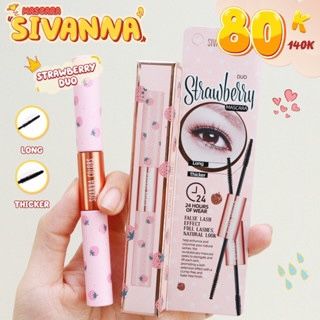 Mascara Chuốt mi 2 đầu làm dày, dài và tơi mi Sivanna Colors Strawberry