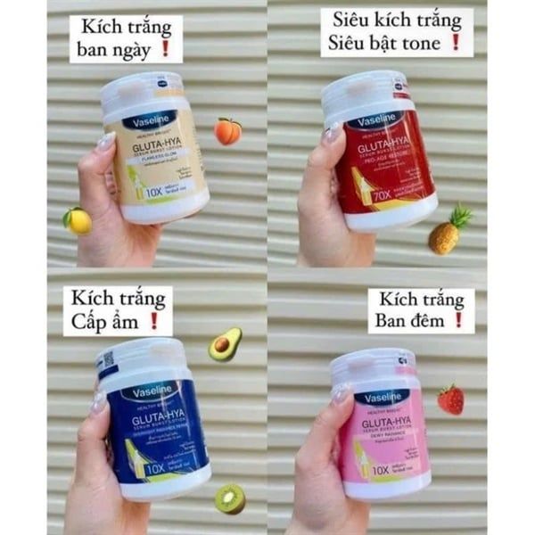 (Dạng Hủ) Kích Trắng VASELINE Gluta-Hya 10x #đỏ