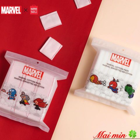 bông tẩy trang marvel MINISO 180 miếng